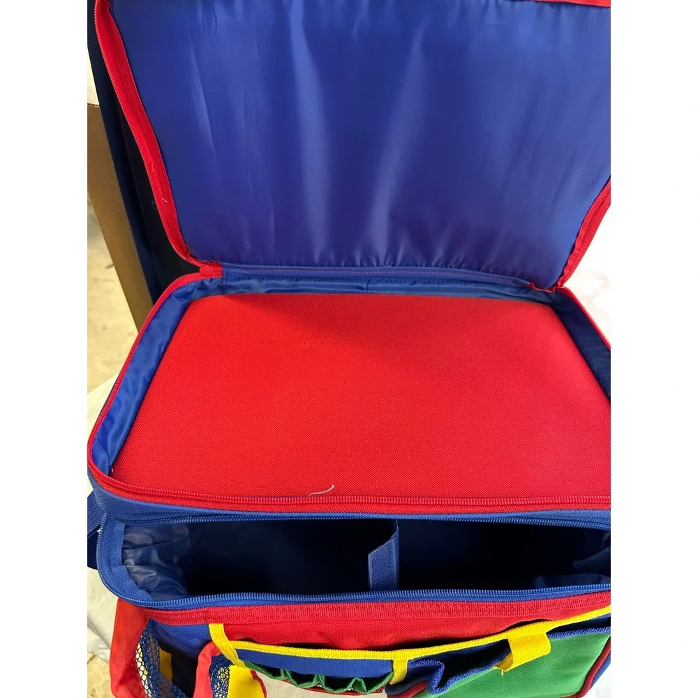 Vintage Avon Kids Car Organizer color block Travel Storage Bag F926561